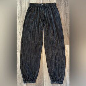 Victoria’s Secret Plissé Black Foil Metallic Jogger XS Athleisure Loungewear